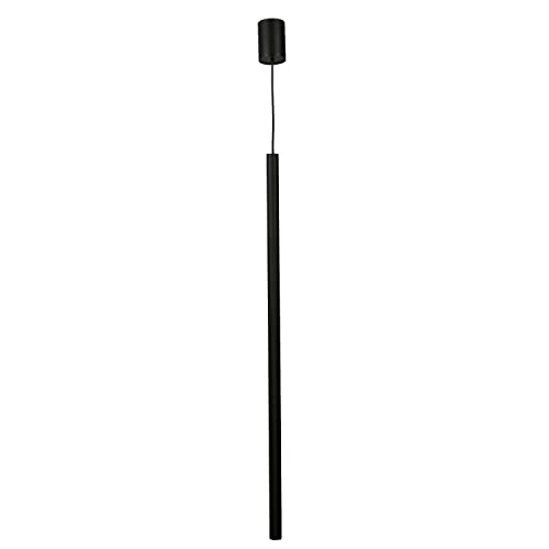Licht-Erlebnisse Schwarze Hängelampe CULT Metall Ø2,5cm rund Modernes Design G9 schmale Pendelleuchte Esszimmer von Licht-Erlebnisse