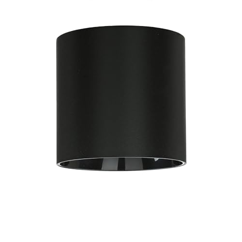 Licht-Erlebnisse XL Aufbaustrahler POINT aus Metall in Schwarz D:12,7cm H:12,5cm GU10 wechselbar Flur Küche Wohnzimmer Spot Aufbau Decke Lampe Innen Hochvolt von Licht-Erlebnisse