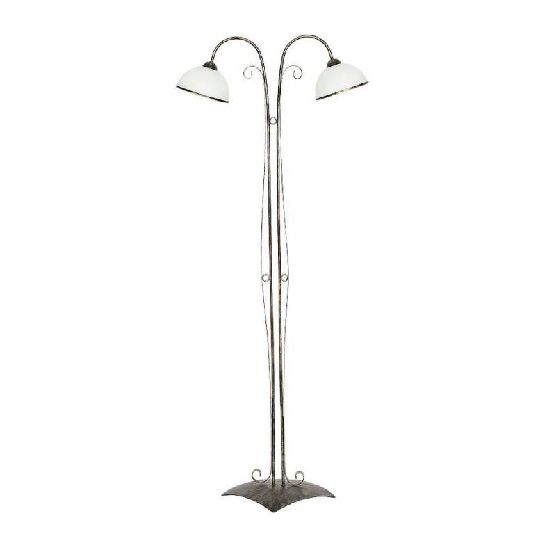 Licht-Erlebnisse Stehlampe ANTICA, ohne Leuchtmittel, Stehleuchte Wohnzimmer 164 cm in Messing 2-flammig Glas Schirm Licht-Erlebnisse Stehlampe ANTICA, ohne Leuchtmittel, Stehleuchte Wohnzimmer 164 cm in Messing 2-flammig Glas Schirm von Licht-Erlebnisse