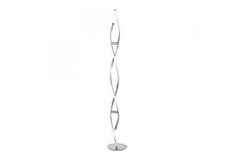 Licht-Erlebnisse Stehlampe AWOM, LED fest integriert, Warmweiß, LED mit Dimmer Metall 134 cm hoch Stahl warmweiß 3000 K 3128 lm von Licht-Erlebnisse