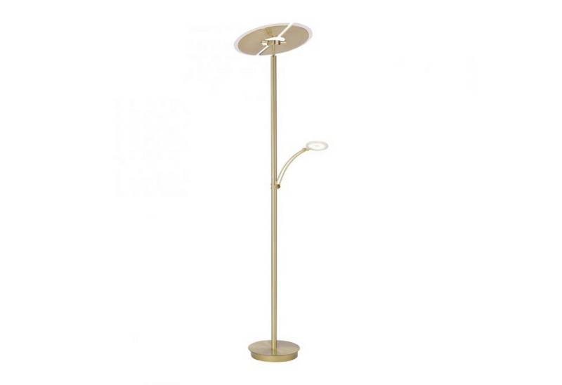 Licht-Erlebnisse Stehlampe CANSE, LED fest integriert, Metall LED dimmbar 200,3 cm hoch in Messing 5770 lm Modern von Licht-Erlebnisse