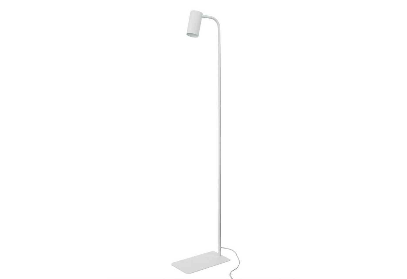 Licht-Erlebnisse Stehlampe COLENE, ohne Leuchtmittel, verstellbar Schalter am Schirm Weiß 120 cm klein GU10 Wohnzimmer von Licht-Erlebnisse