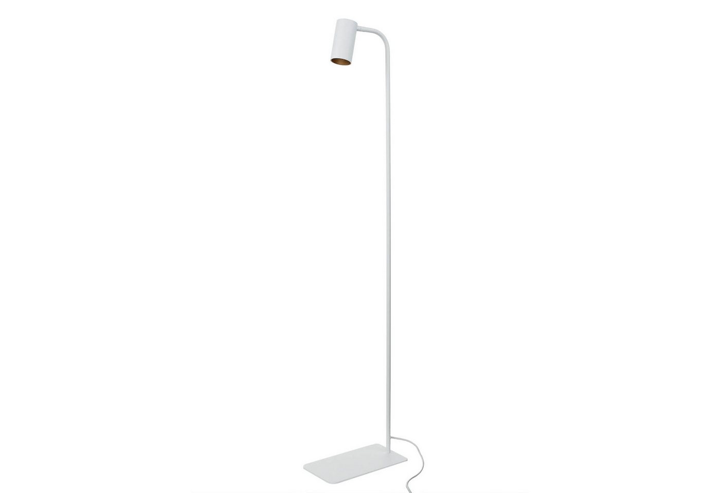 Licht-Erlebnisse Stehlampe COLENE, ohne Leuchtmittel, Stehleuchte Wohnzimmer 124 cm klein flexibel Weiß Fußschalter von Licht-Erlebnisse