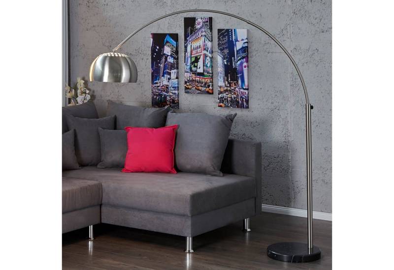 Licht-Erlebnisse Stehlampe CURVATURA, ohne Leuchtmittel, Standleuchte E27 210 cm Chrom Retro Marmor Sockel Stehleuchte Licht-Erlebnisse Stehlampe CURVATURA, ohne Leuchtmittel, Standleuchte E27 210 cm Chrom Retro Marmor Sockel Stehleuchte von Licht-Erlebnisse