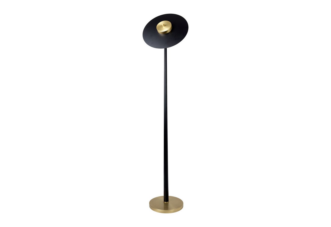 Licht-Erlebnisse Stehlampe DENISE, LED, Warmweiß, LED in Bronze hell Schwarz 145 cm Messing massiv 2700 K 1150 lm von Licht-Erlebnisse