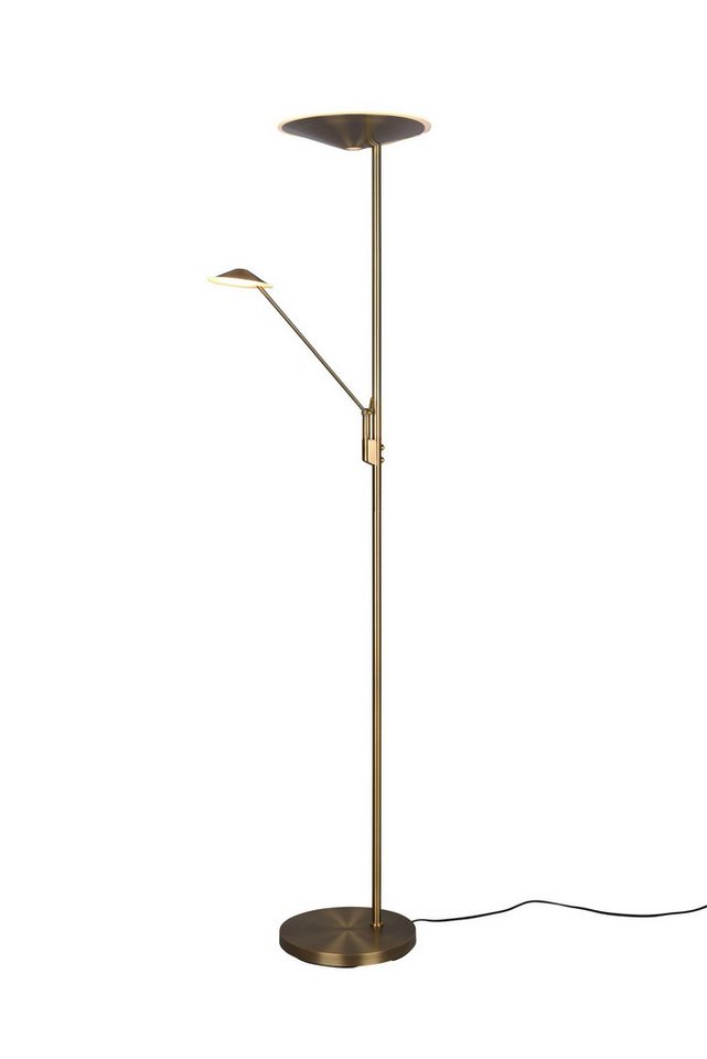 Licht-Erlebnisse Stehlampe DIVILLE, LED fest integriert, LED Dimmer Metall 180 cm in Messing Antik 650 lm Modern von Licht-Erlebnisse