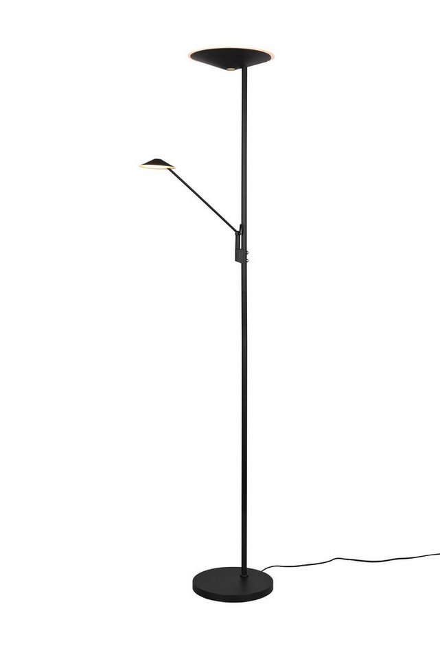 Licht-Erlebnisse Stehlampe DIVILLE, LED fest integriert, LED Metall dimmbar 2700/3200/4000 K warmweiß 650 lm 180 cm Schwarz von Licht-Erlebnisse