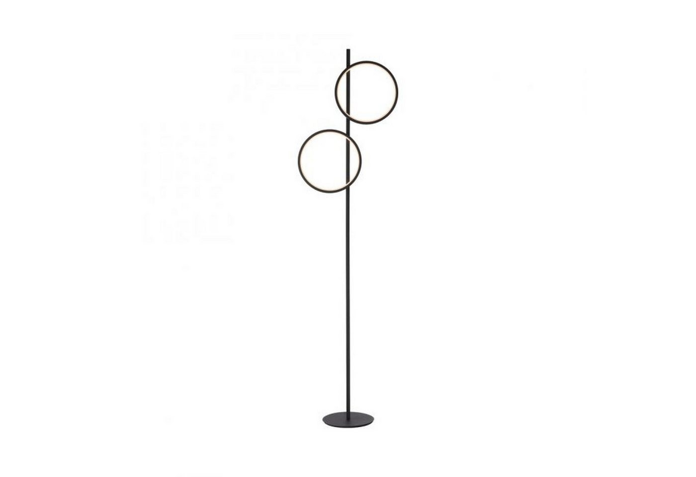 Licht-Erlebnisse Stehlampe EINDOR, LED fest integriert, Warmweiß, LED Metall 3000 K warmweiß 1290 lm 151 cm hoch Schwarz rund Modern von Licht-Erlebnisse