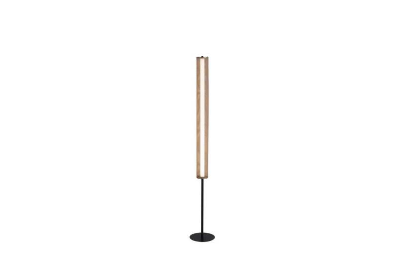 Licht-Erlebnisse Stehlampe ELLISSIA, LED fest integriert, Warmweiß, LED Metall mit Touch Funktion 156 cm in Schwarz Gold warmweiß 3000 K von Licht-Erlebnisse