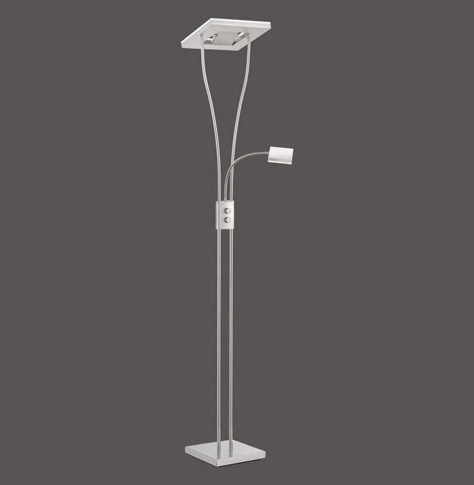 Licht-Erlebnisse Stehlampe ELVON, LED fest integriert, Warmweiß, Metall LED Dimmer 197,5 cm Stahl warmweißes Licht 3000 K 1900 lm Licht-Erlebnisse Stehlampe ELVON, LED fest integriert, Warmweiß, Metall LED Dimmer 197,5 cm Stahl warmweißes Licht 3000 K 1900 lm von Licht-Erlebnisse