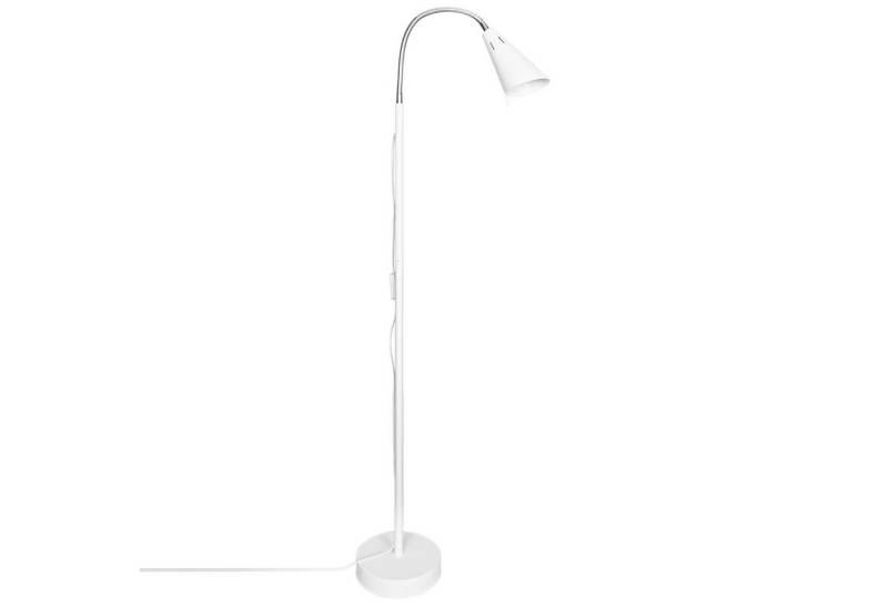 Licht-Erlebnisse Stehlampe ESKIL, ohne Leuchtmittel, niedrig v40 cm hoch verstellbarer Schirm Kabelschalter für E14 Weiß von Licht-Erlebnisse