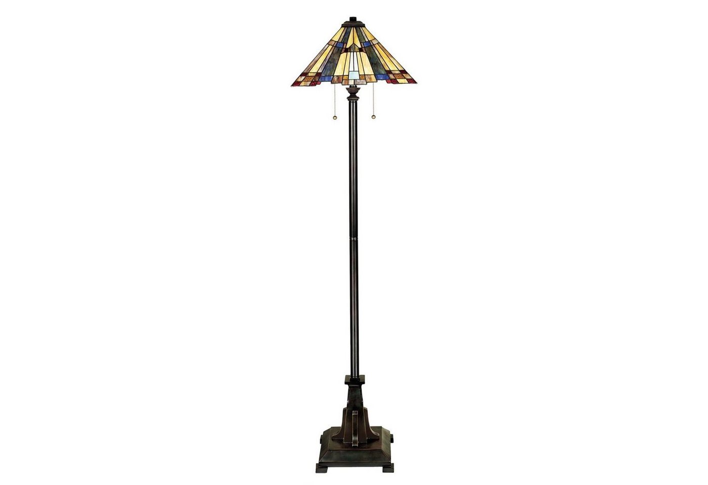 Licht-Erlebnisse Stehlampe ETERNO 6, ohne Leuchtmittel, Stehleuchte Gelb Bronze E27 157,5 cm Glas Metall Tiffany Stil von Licht-Erlebnisse