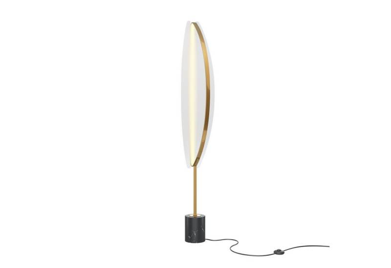 Licht-Erlebnisse Stehlampe EVA, LED, Warmweiß, LED Aluminium mit Dimmer 158 cm in Messing 3000 K warmweißes Licht von Licht-Erlebnisse