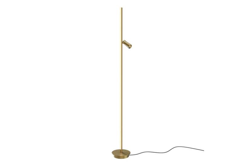 Licht-Erlebnisse Stehlampe GORIN, LED fest integriert, Warmweiß, LED dimmbar Metall Aluminium verstellbar 155 cm hoch in Messing Licht-Erlebnisse Stehlampe GORIN, LED fest integriert, Warmweiß, LED dimmbar Metall Aluminium verstellbar 155 cm hoch in Messing von Licht-Erlebnisse