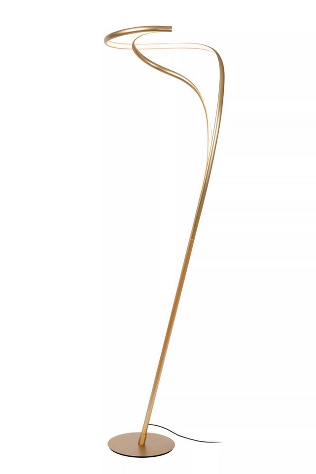 Licht-Erlebnisse Stehlampe HILUR, LED fest integriert, Warmweiß, LED mit Dimmer warmweißes Licht 2700 K 40-2000 lm 180 cm in Gold Licht-Erlebnisse Stehlampe HILUR, LED fest integriert, Warmweiß, LED mit Dimmer warmweißes Licht 2700 K 40-2000 lm 180 cm in Gold von Licht-Erlebnisse