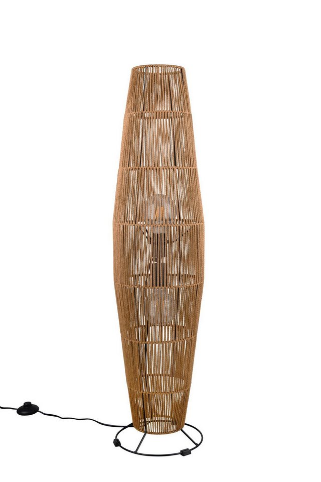 Licht-Erlebnisse Stehlampe INNSSTEIN, ohne Leuchtmittel, Metall 103 cm Schwarz Braun E27 2-flammig rund Modern von Licht-Erlebnisse