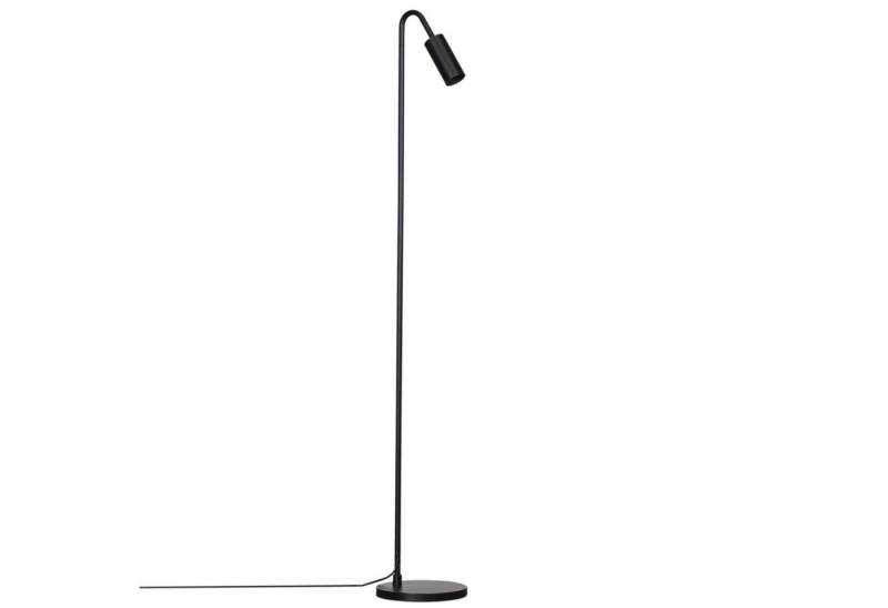 Licht-Erlebnisse Stehlampe JORUN, ohne Leuchtmittel, Schwarz Metall GU10 146 cm klein Fußschalter Retro Design Sofa von Licht-Erlebnisse