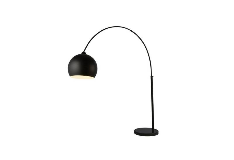 Licht-Erlebnisse Stehlampe MAYA, ohne Leuchtmittel, Bogenlampe Schwarz (Marmor) Schwarz E27 203 cm Metall verstellbar von Licht-Erlebnisse