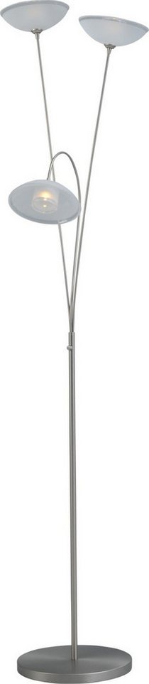 Licht-Erlebnisse Stehlampe MELANI, LED fest integriert, LED Standleuchte Nickel 163 cm 1350 lm Glas Metall Modern Stehleuchte von Licht-Erlebnisse