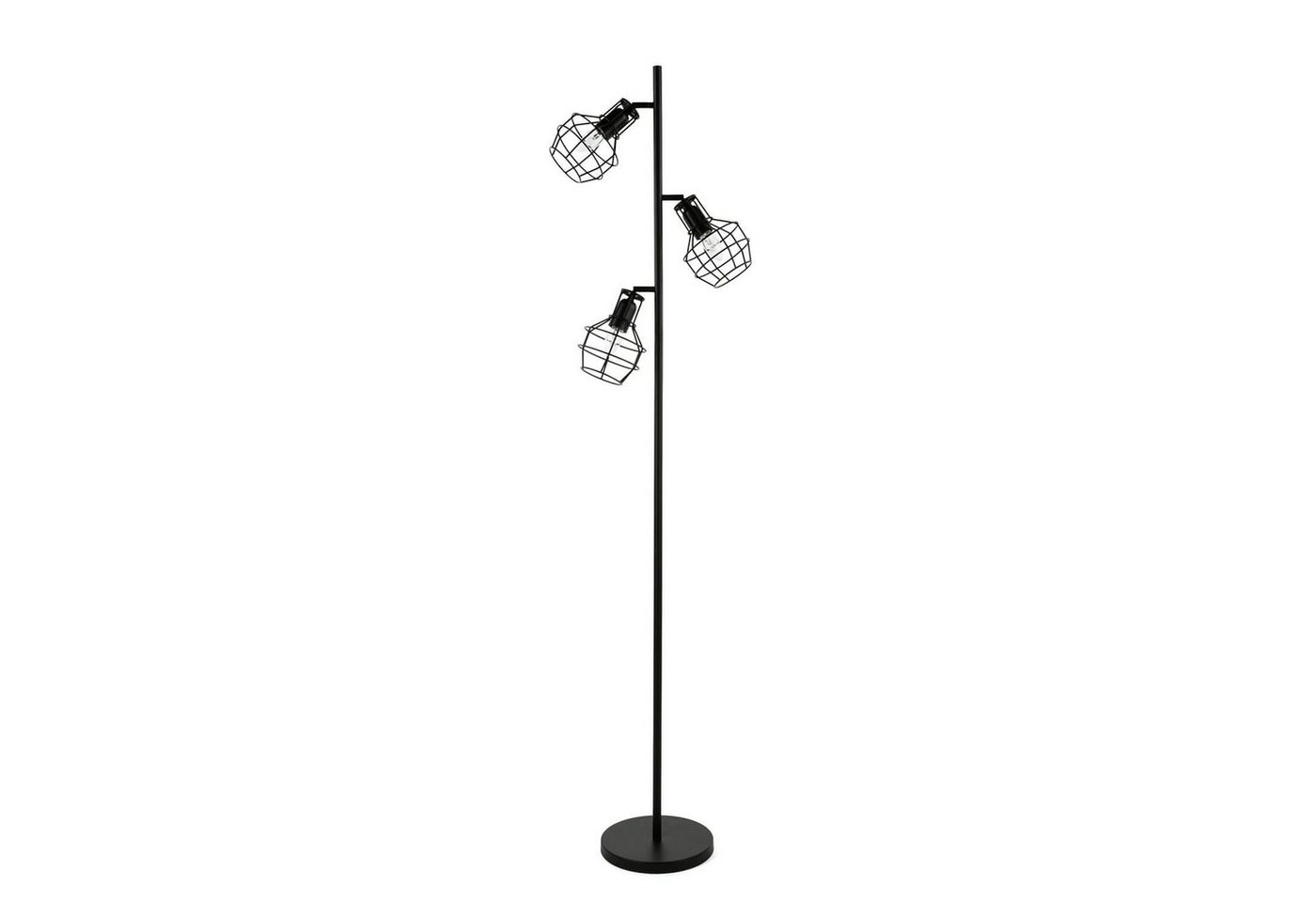 Licht-Erlebnisse Stehlampe MIA, ohne Leuchtmittel, Retro Stehleuchte Schwarz 168 cm von Licht-Erlebnisse