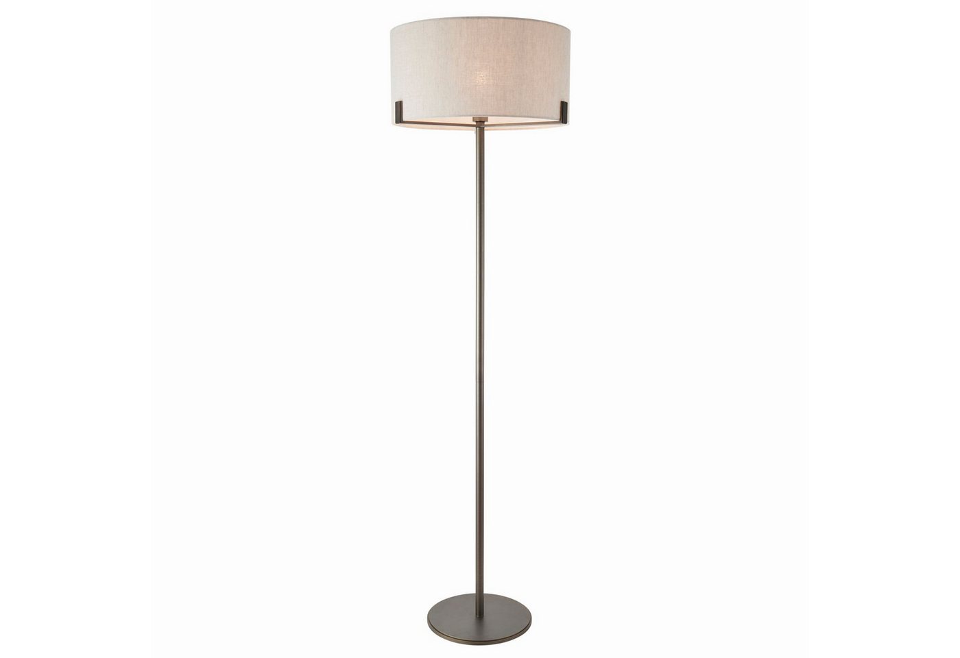 Licht-Erlebnisse Stehlampe SECUNDA, ohne Leuchtmittel, Stoff Metall 172,5 cm hoch in Bronze gebürstet Weiß E27 rund Modern Licht-Erlebnisse Stehlampe SECUNDA, ohne Leuchtmittel, Stoff Metall 172,5 cm hoch in Bronze gebürstet Weiß E27 rund Modern von Licht-Erlebnisse