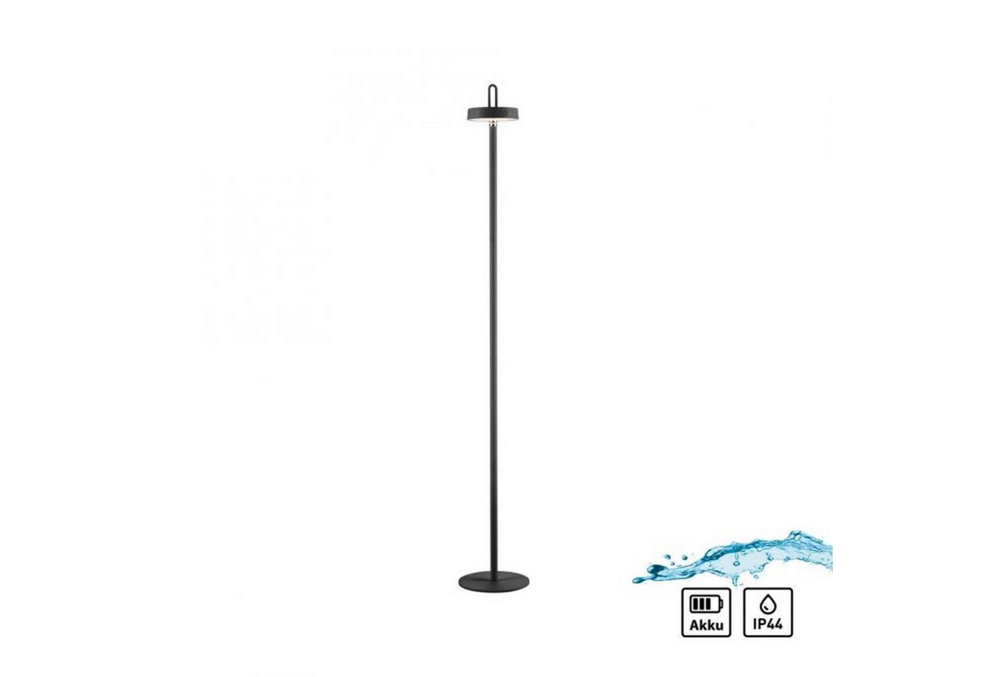 Licht-Erlebnisse Stehlampe SORREL, LED fest integriert, Warmweiß, LED Metall dimmbar Touch Schalter IP44 2700 K warmweiß 130 lm Schwarz Licht-Erlebnisse Stehlampe SORREL, LED fest integriert, Warmweiß, LED Metall dimmbar Touch Schalter IP44 2700 K warmweiß 130 lm Schwarz von Licht-Erlebnisse