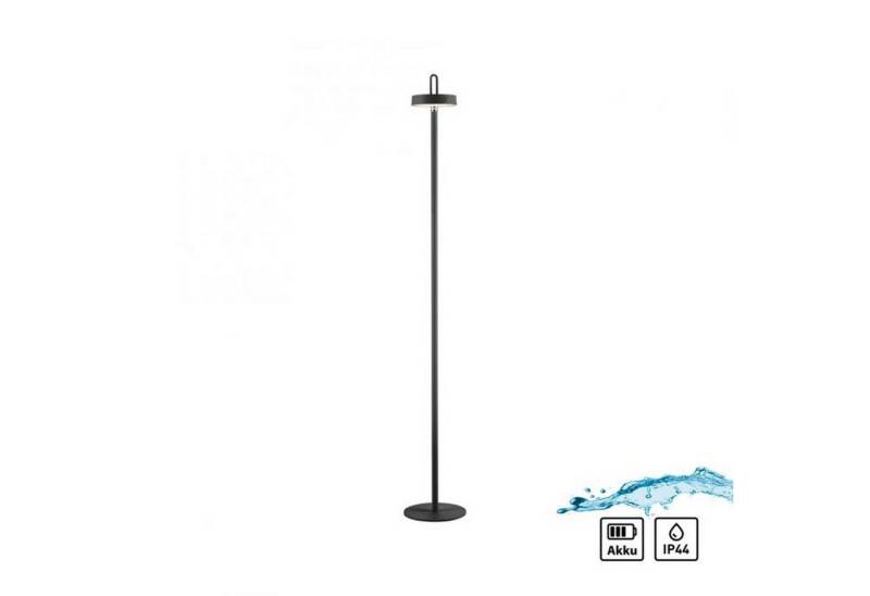 Licht-Erlebnisse Stehlampe SORREL, LED fest integriert, Warmweiß, LED Metall dimmbar Touch Schalter IP44 2700 K warmweiß 130 lm Schwarz von Licht-Erlebnisse