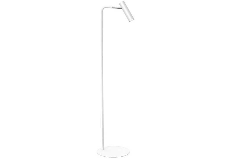 Licht-Erlebnisse Stehlampe STAMKAN, ohne Leuchtmittel, Metall Metall GU10 159 cm hoch verstellbar Weiß Chrom Stehleuchte von Licht-Erlebnisse