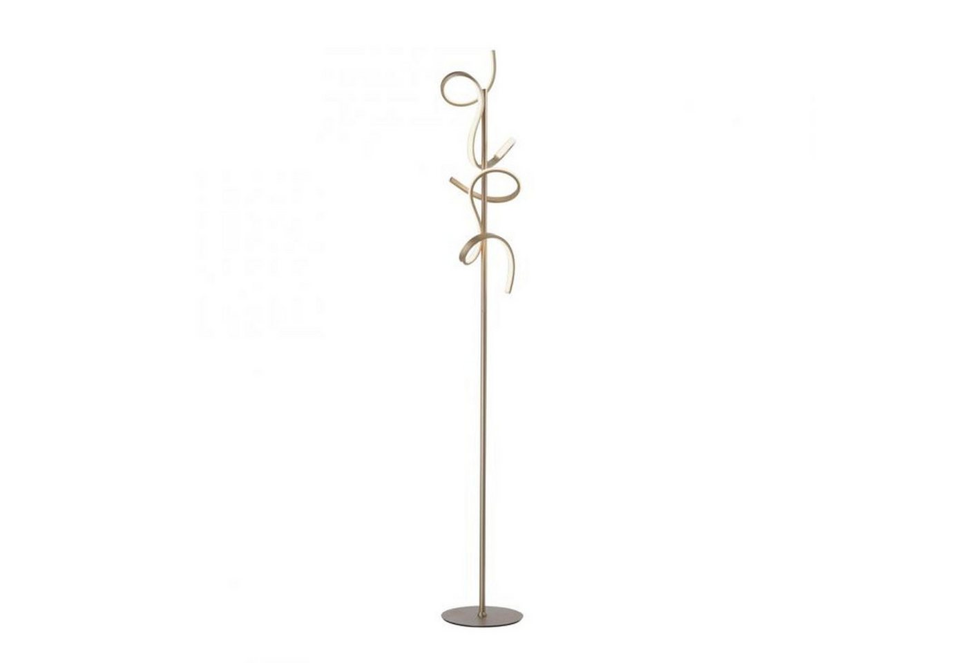 Licht-Erlebnisse Stehlampe TIRWIN, LED fest integriert, Warmweiß, LED dimmbar Metall 156 cm in Messing Matt 3000 K warmweißes Licht Licht-Erlebnisse Stehlampe TIRWIN, LED fest integriert, Warmweiß, LED dimmbar Metall 156 cm in Messing Matt 3000 K warmweißes Licht von Licht-Erlebnisse