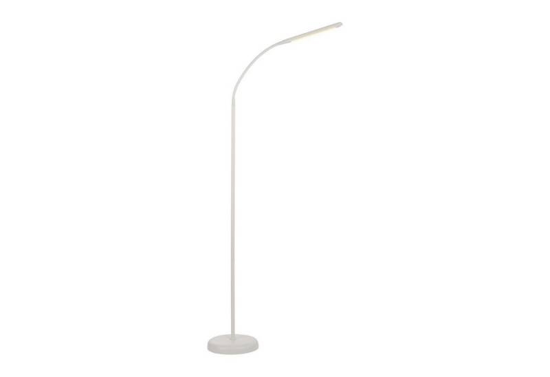Licht-Erlebnisse Stehlampe WALDOR, LED fest integriert, LED mit Dimmer Metall Touch Schalter 125 cm Weiß 600 lm Modern von Licht-Erlebnisse