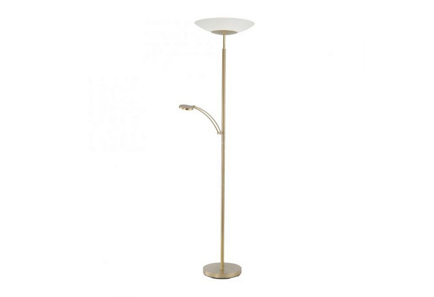 Licht-Erlebnisse Stehlampe ZABRIA, LED fest integriert, LED Metall Glas mit Dimmer Touch Funktion 181 cm in Messing Weiß Licht-Erlebnisse Stehlampe ZABRIA, LED fest integriert, LED Metall Glas mit Dimmer Touch Funktion 181 cm in Messing Weiß von Licht-Erlebnisse
