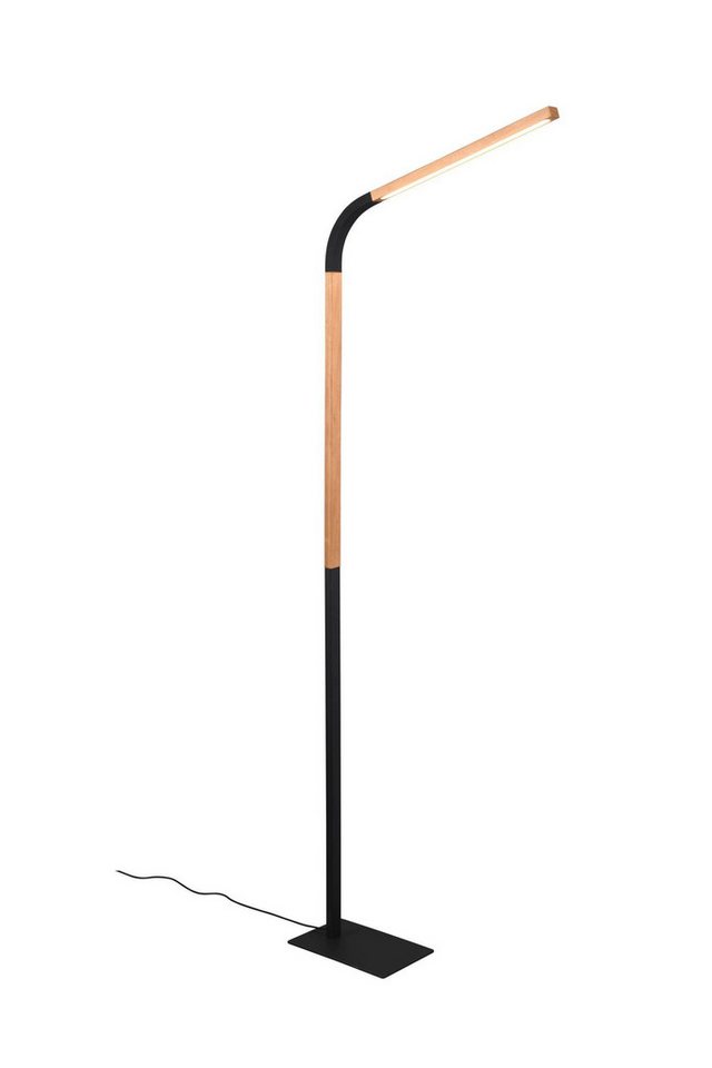 Licht-Erlebnisse Stehlampe ZALTTER, LED fest integriert, Warmweiß, LED dimmbar Metall Schwarz Natur 3000 K warmweiß 1400 lm von Licht-Erlebnisse