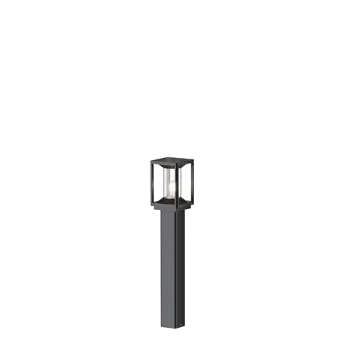 Licht-Erlebnisse Stehlampe außen Aluminium 75 cm hoch IP54 Graphit E27 eckig Modern Wegeleuchte Garten Stehleuchte Terrasse Außenleuchte von Licht-Erlebnisse