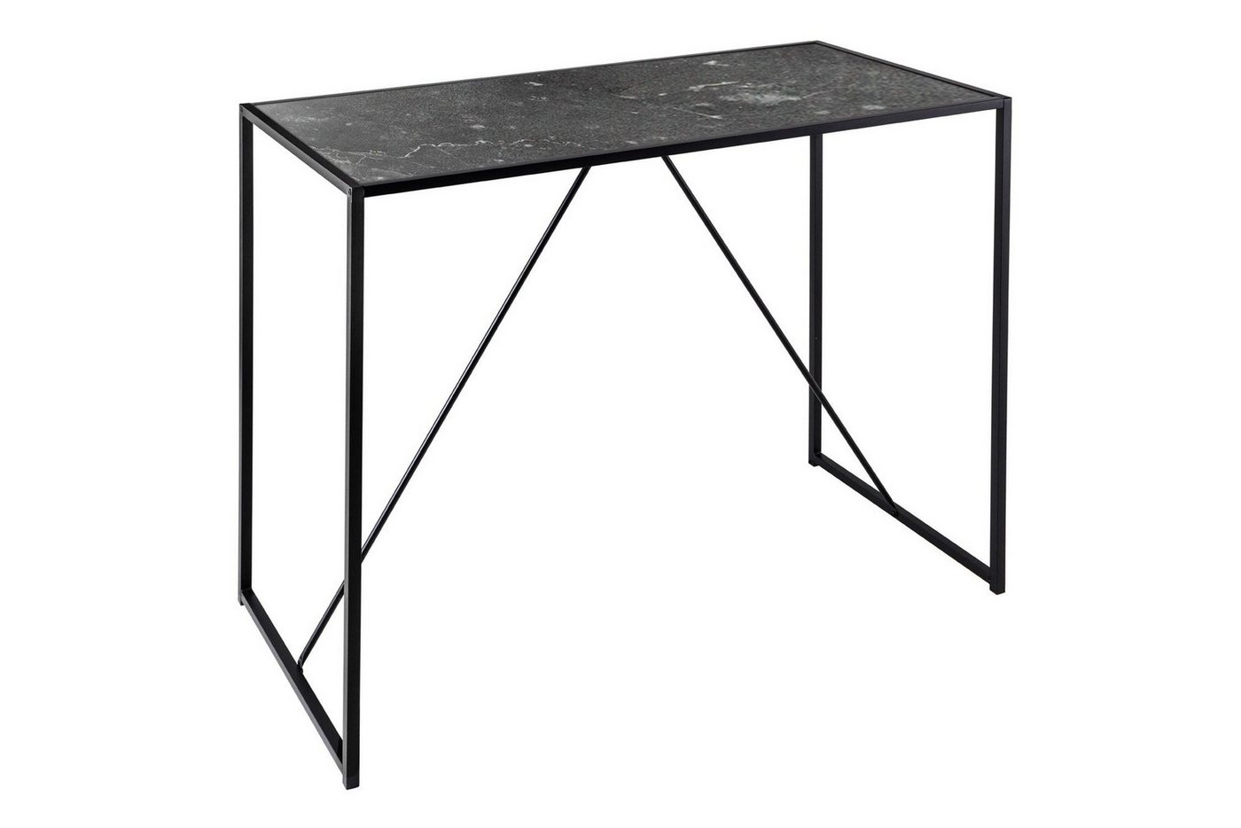 Licht-Erlebnisse Stehtisch THORIN, aus Metall MDF in Schwarz 120 x 60 x 105 cm (LxBxH) von Licht-Erlebnisse