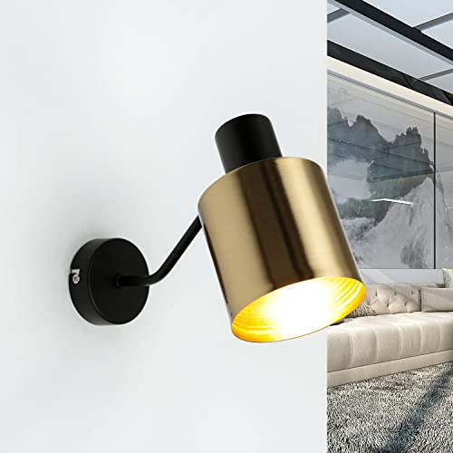 Licht-Erlebnisse Stilvolle Wandlampe Industrial Design in Messing Schwarz E27 Wandleuchte Wohnzimmer Flur PALERMO Licht-Erlebnisse Stilvolle Wandlampe Industrial Design in Messing Schwarz E27 Wandleuchte Wohnzimmer Flur PALERMO von Licht-Erlebnisse