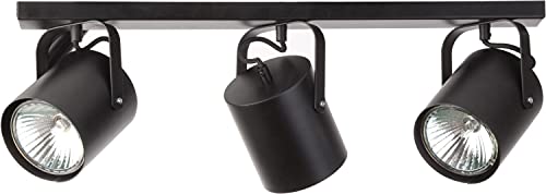 Licht-Erlebnisse Deckenstrahler Schwarz GU10 3-flammig – lackierter Stahl – Drehbarer & Schwenkbarer Deckenspot – L:60 cm – Spotleuchte Wohnzimmer Küche von Licht-Erlebnisse