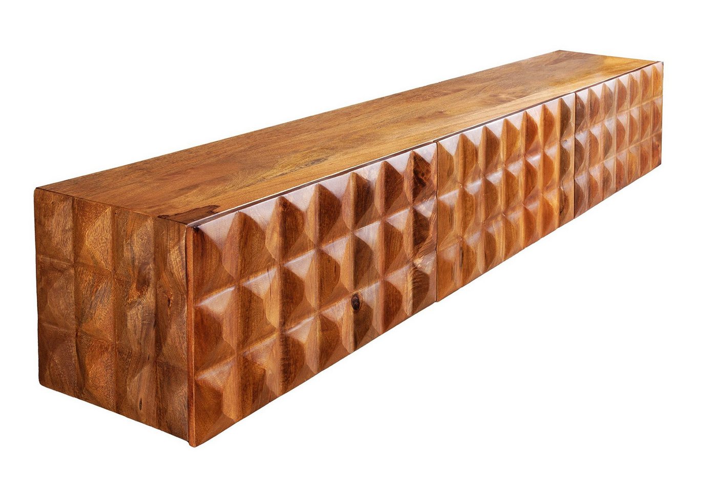 Licht-Erlebnisse TV-Board ARTHY, Mangoholz massiv 160 cm 3D-Front Hängend Licht-Erlebnisse TV-Board ARTHY, Mangoholz massiv 160 cm 3D-Front Hängend von Licht-Erlebnisse