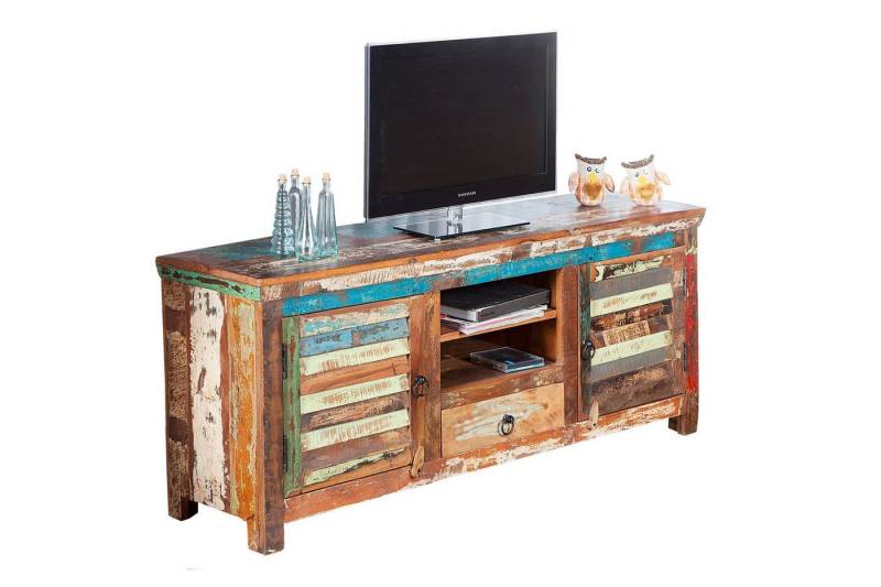 Licht-Erlebnisse TV-Board BLANCA, Holz 150 cm breit Bunt Handarbeit Schublade Türen von Licht-Erlebnisse
