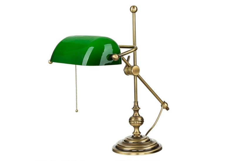 Licht-Erlebnisse Schreibtischlampe LAMPADE MINISTERO, ohne Leuchtmittel, Echt-Messing Glas H: 47 cm E27 Schreibtischlampe Licht-Erlebnisse Schreibtischlampe LAMPADE MINISTERO, ohne Leuchtmittel, Echt-Messing Glas H: 47 cm E27 Schreibtischlampe von Licht-Erlebnisse