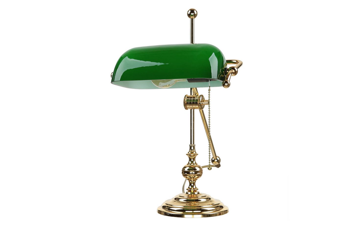 Licht-Erlebnisse Schreibtischlampe LAMPADE MINISTERO, ohne Leuchtmittel, Handgefertigte Tischlampe Grün echtes Messing Gold 24 Karat E27 Licht-Erlebnisse Schreibtischlampe LAMPADE MINISTERO, ohne Leuchtmittel, Handgefertigte Tischlampe Grün echtes Messing Gold 24 Karat E27 von Licht-Erlebnisse