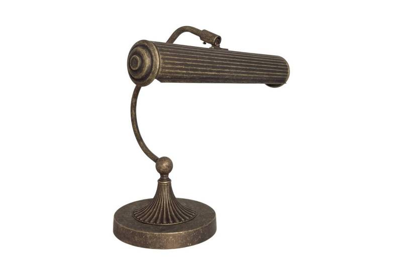 Licht-Erlebnisse Tischleuchte MINISTERO, ohne Leuchtmittel, Tischlampe in Bronze Antik matt E14 31,5 cm Messing Jugendstil von Licht-Erlebnisse