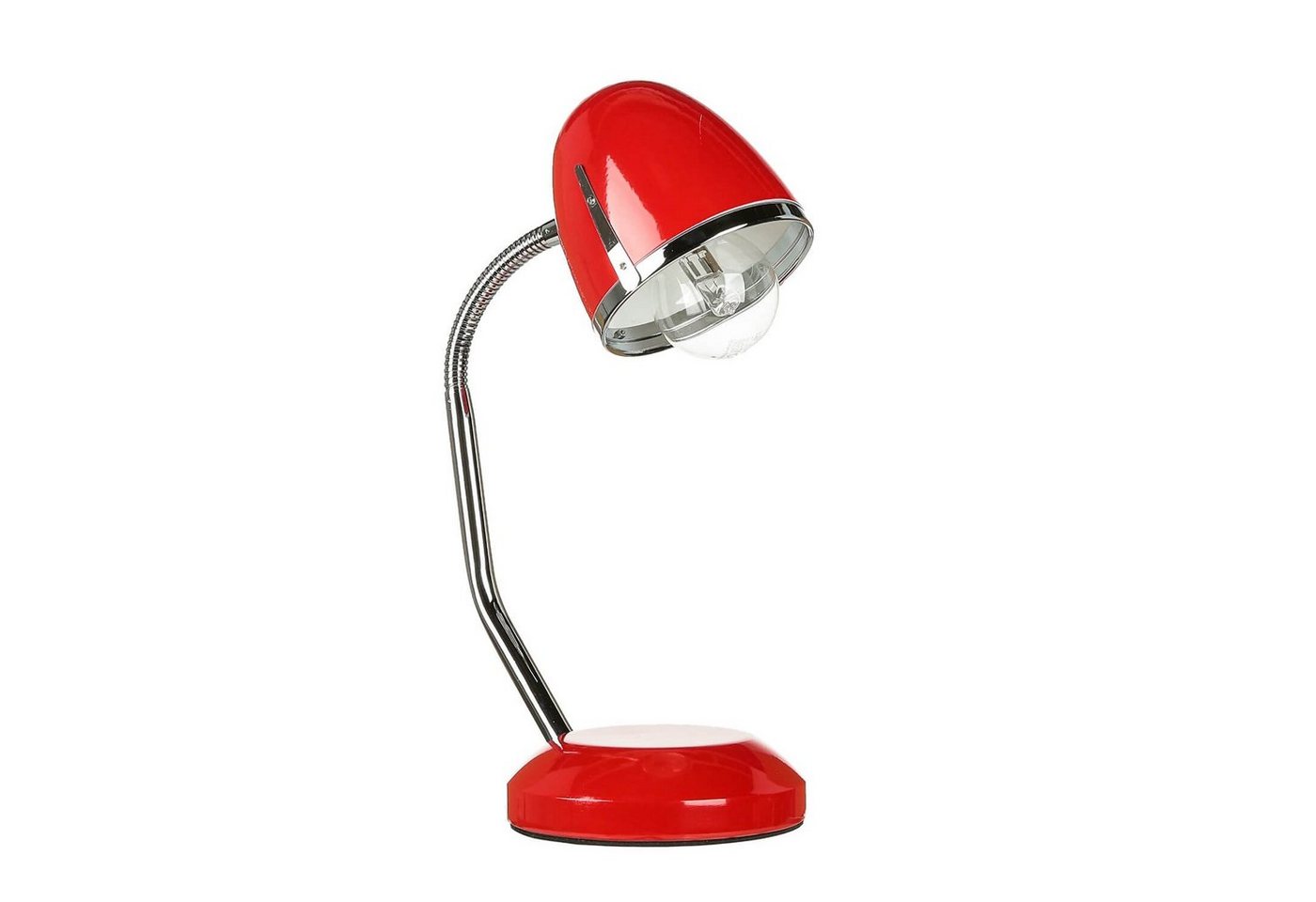 Licht-Erlebnisse Schreibtischlampe POCATELLO, ohne Leuchtmittel, Tischleuchte Retro Design Rot flexibel verstellbar E27 36 cm Metall von Licht-Erlebnisse