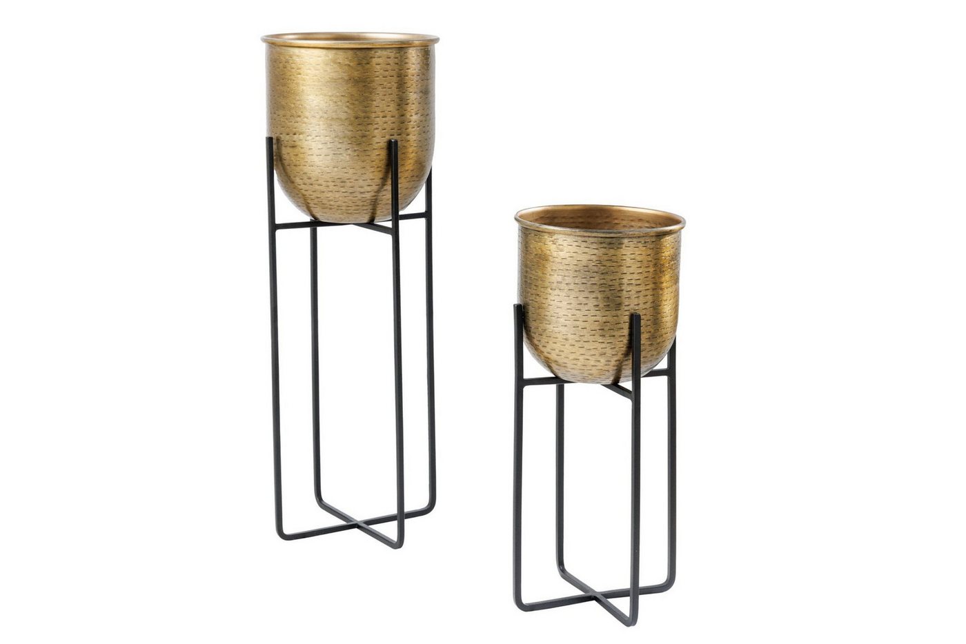 Licht-Erlebnisse Übertopf SARA, Übertopf mit Gestell 2er Set aus Eisen in Gold Schwarz Handarbeit Licht-Erlebnisse Übertopf SARA, Übertopf mit Gestell 2er Set aus Eisen in Gold Schwarz Handarbeit von Licht-Erlebnisse