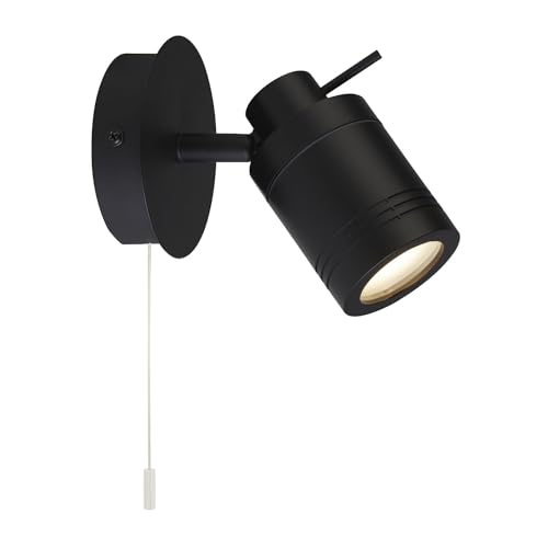 Licht-Erlebnisse Wandlampe Badezimmer IP44 mit Zugschalter Schwarz GU10 Metall verstellbar Retro Wandspot Spiegelleuchte Badleuchte Licht-Erlebnisse Wandlampe Badezimmer IP44 mit Zugschalter Schwarz GU10 Metall verstellbar Retro Wandspot Spiegelleuchte Badleuchte von Licht-Erlebnisse