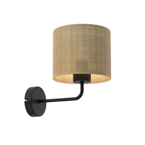Licht-Erlebnisse Wandlampe Jute Metall Schwarz Natur Schlafzimmer Wohnzimmer T:26 cm E27 blendarm gemütliche Wandleuchte Flur LURULUI Licht-Erlebnisse Wandlampe Jute Metall Schwarz Natur Schlafzimmer Wohnzimmer T:26 cm E27 blendarm gemütliche Wandleuchte Flur LURULUI von Licht-Erlebnisse