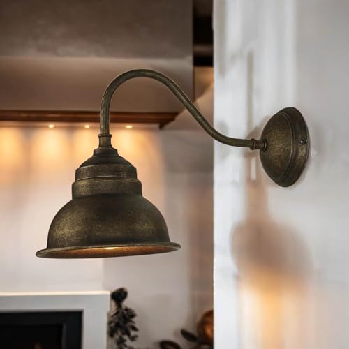 Licht-Erlebnisse Wandlampe Messing Bronze Antik Handarbeit Premium Vintage E27 bis 60W Wandleuchte Schlafzimmer Flur Wohnzimmer von Licht-Erlebnisse