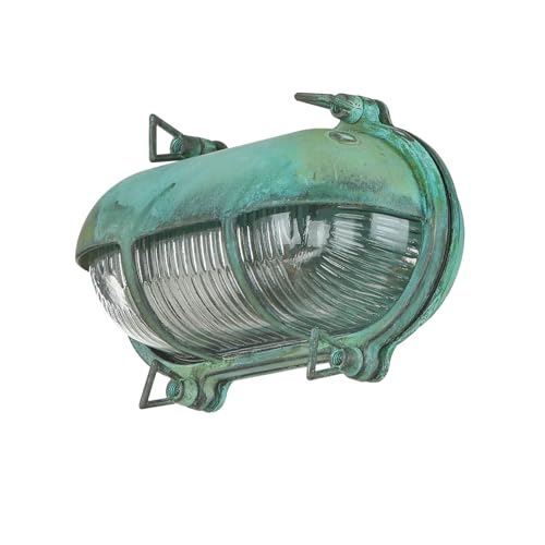 Licht-Erlebnisse Wandlampe Outdoor Messing Glas in Grün Antik IP64 Balkon Haus T:11 cm E27 Schiffsleuchte Rustikal Außen Wandleuchte Maritim SKIATHOS Licht-Erlebnisse Wandlampe Outdoor Messing Glas in Grün Antik IP64 Balkon Haus T:11 cm E27 Schiffsleuchte Rustikal Außen Wandleuchte Maritim SKIATHOS von Licht-Erlebnisse