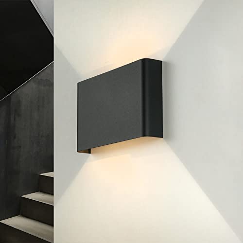 Wandlampe Up Down Innen, Flache Wandleuchte Treppenhaus Flur, Graphit, indirektes Licht Wand, T:4 cm, klein, G9, 2-flammig, Modern, Wandleuchte Schlafzimmer von Licht-Erlebnisse