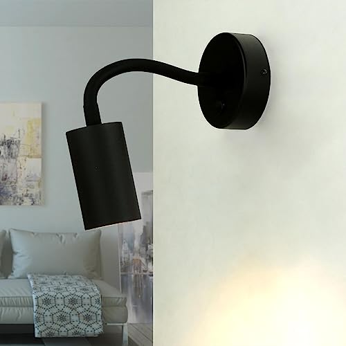 Licht-Erlebnisse Wandleuchte mit Schalter & Flexarm aus Metall in schwarz GU10 Spot 17-32,5cm ausziehbar Leselicht Strahler Wandlampe Innen Spot von Licht-Erlebnisse