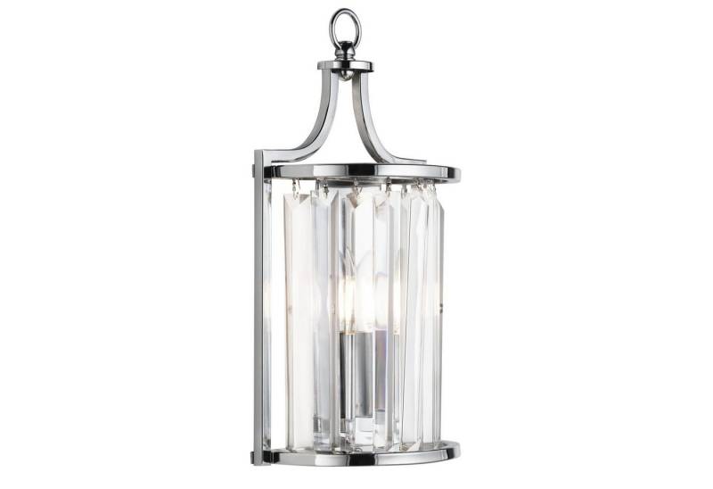 Licht-Erlebnisse Wandleuchte ADRIAN, ohne Leuchtmittel, Glas Metall E14 Chrom Klar/Transparent Wohnzimmer Jugendstil ADRIAN von Licht-Erlebnisse